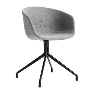 Hay - AAC21 Sort pulverlakeret aluminium 4-stjernet drejefod Standard glider - Sort