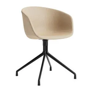 Hay - AAC21 Sort pulverlakeret aluminium 4-stjernet drejefod Standard glider - Sort