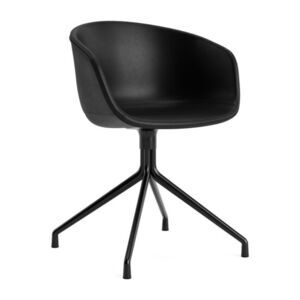 Hay - AAC21 Black powder coated aluminium 4 star swivel base Standard glider - Black