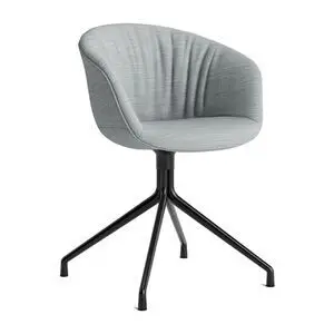 Hay - AAC21 Sort pulverlakeret aluminium 4-stjernet drejefod Standard glider - Sort