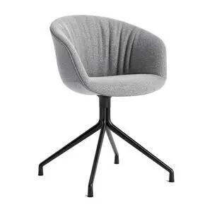 Hay - AAC21 Sort pulverlakeret aluminium 4-stjernet drejefod Standard glider - Sort