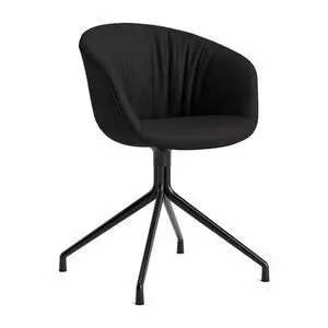 Hay - AAC21 Sort pulverlakeret aluminium 4-stjernet drejefod Standard glider - Sort