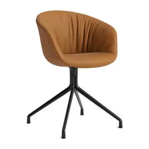 Hay - AAC21 Sort pulverlakeret aluminium 4-stjernet drejefod Standard glider - Sort