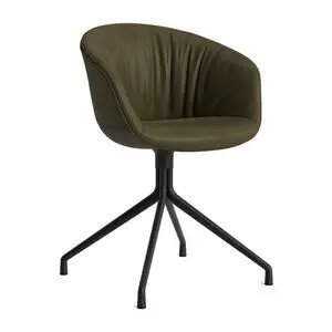 Hay - AAC21 Sort pulverlakeret aluminium 4-stjernet drejefod Standard glider - Sort