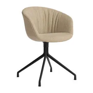 Hay - AAC21 Sort pulverlakeret aluminium 4-stjernet drejefod Standard glider - Sort