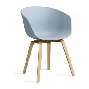 Hay - AAC22 Lacquered oak 4 leg base Standard glider - Slate blue 2.0