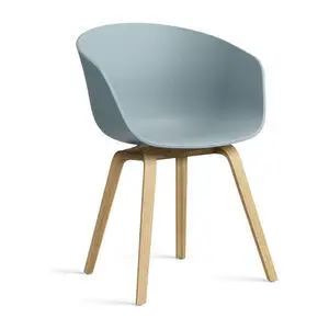 Hay - AAC22 Lacquered oak 4 leg base Standard glider - Dusty blue 2.0