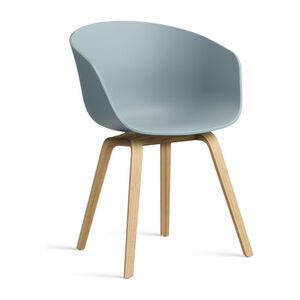 Hay - AAC22 Lacquered oak 4 leg base Standard glider - Dusty blue 2.0