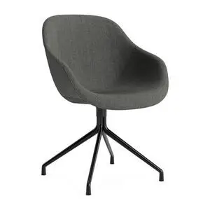 Hay - AAC121 Sort pulverlakeret aluminium 4-stjernet drejefod Standard glider - Sort