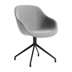 Hay - AAC121 Sort pulverlakeret aluminium 4-stjernet drejefod Standard glider - Sort