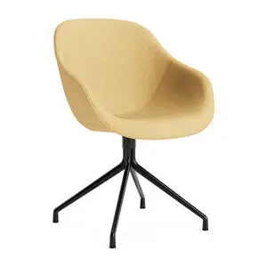 Hay - AAC121 Sort pulverlakeret aluminium 4-stjernet drejefod Standard glider - Sort