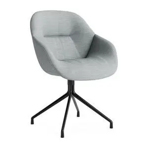 Hay - AAC121 Sort pulverlakeret aluminium 4-stjernet drejefod Standard glider - Sort