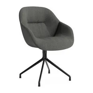 Hay - AAC121 Sort pulverlakeret aluminium 4-stjernet drejefod Standard glider - Sort