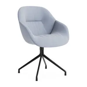 Hay - AAC121 Sort pulverlakeret aluminium 4-stjernet drejefod Standard glider - Sort