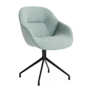 Hay - AAC121 Sort pulverlakeret aluminium 4-stjernet drejefod Standard glider - Sort