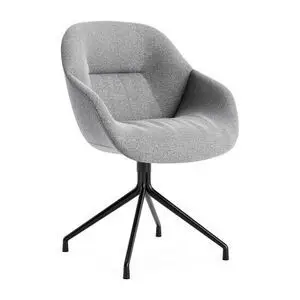 Hay - AAC121 Sort pulverlakeret aluminium 4-stjernet drejefod Standard glider - Sort