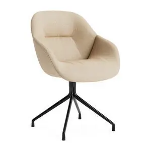 Hay - AAC121 Sort pulverlakeret aluminium 4-stjernet drejefod Standard glider - Sort