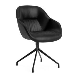 Hay - AAC121 Sort pulverlakeret aluminium 4-stjernet drejefod Standard glider - Sort