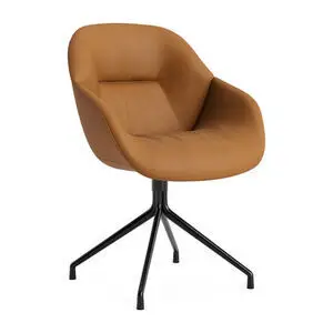 Hay - AAC121 Sort pulverlakeret aluminium 4-stjernet drejefod Standard glider - Sort
