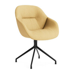 Hay - AAC121 Sort pulverlakeret aluminium 4-stjernet drejefod Standard glider - Sort