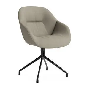Hay - AAC121 Sort pulverlakeret aluminium 4-stjernet drejefod Standard glider - Sort