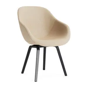 Hay - AAC123 Sortlakeret egetræsfiner 4-benet fodsæt Standard glider - Sort