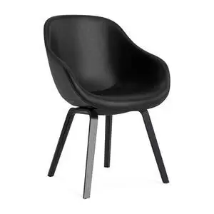 Hay - AAC123 Sortlakeret egetræsfiner 4-benet fodsæt Standard glider - Sort