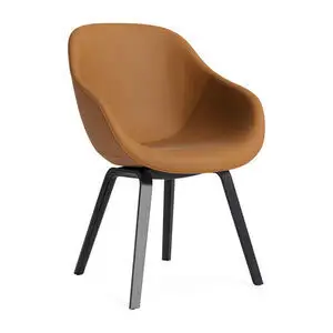 Hay - AAC123 Sortlakeret egetræsfiner 4-benet fodsæt Standard glider - Sort
