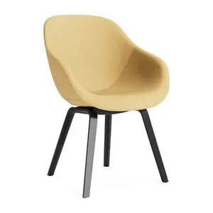 Hay - AAC123 Sortlakeret egetræsfiner 4-benet fodsæt Standard glider - Sort