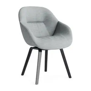 Hay - AAC123 Sortlakeret egetræsfiner 4-benet fodsæt Standard glider - Sort