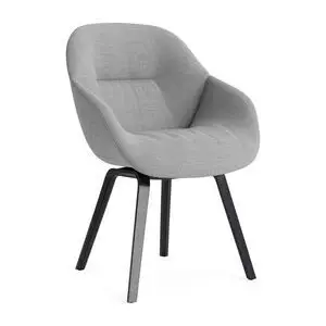 Hay - AAC123 Sortlakeret egetræsfiner 4-benet fodsæt Standard glider - Sort