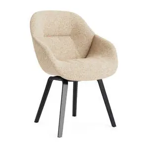Hay - AAC123 Sortlakeret egetræsfiner 4-benet fodsæt Standard glider - Sort