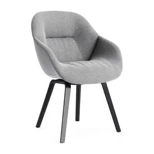 Hay - AAC123 Sortlakeret egetræsfiner 4-benet fodsæt Standard glider - Sort