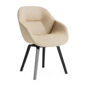 Hay - AAC123 Sortlakeret egetræsfiner 4-benet fodsæt Standard glider - Sort