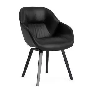 Hay - AAC123 Sortlakeret egetræsfiner 4-benet fodsæt Standard glider - Sort