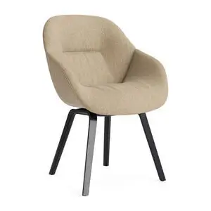 Hay - AAC123 Sortlakeret egetræsfiner 4-benet fodsæt Standard glider - Sort