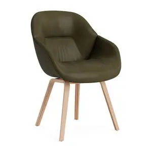 Hay - AAC123 Lakeret egetræsfiner 4-benet fodsæt Standard glider