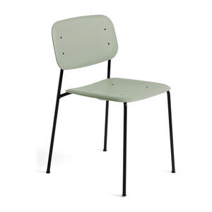 Hay - Soft Edge40 Sort pulverlakeret stål 4-benet fod Standard glider - Støvet grøn