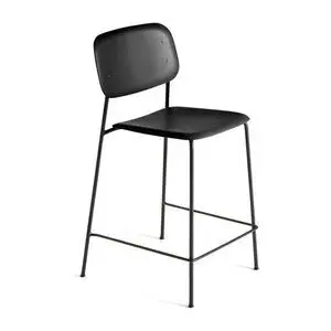 Hay - Soft Edge90 Sort pulverlakeret stål 4-benet fod H65 Standard glider - Sort