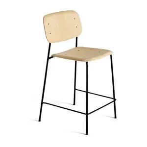 Hay - Soft Edge90 Sort pulverlakeret stål 4-benet fod H65 Standard glider - Sort