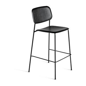 Hay - Soft Edge90 Black powder coated steel 4 leg base H75 Standard glider - Black