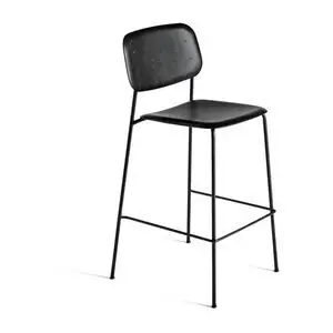 Hay - Soft Edge90 Sort pulverlakeret stål 4-benet fod H75 Standard glider - Sort
