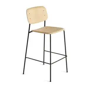 Hay - Soft Edge90 Sort pulverlakeret stål 4-benet fod H75 Standard glider - Sort