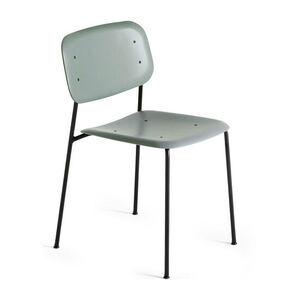 Hay - Soft Edge45 Sort pulverlakeret stål 4-benet fod Standard glider - Støvet grøn