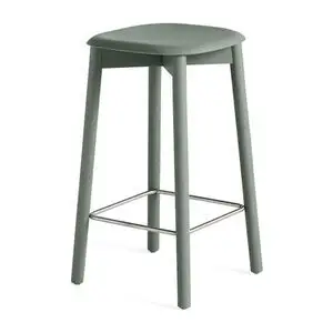 Hay - Soft Edge82 Støvet grønlakeret massiv eg 4-benet fodstøtte i rustfrit stål H65 Standard glider - Støvet grøn