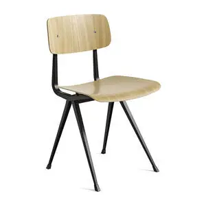 Hay - Result Chair Black powder coated steel 4 leg base Standard glider - Black