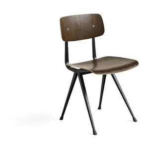 Hay - Result Chair Sort pulverlakeret stål 4-benet fod Standard glider - Sort