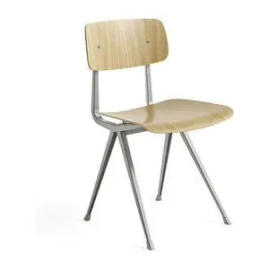 Hay - Result Chair Beige pulverlakeret stål 4-benet fod Standard glider - Beige