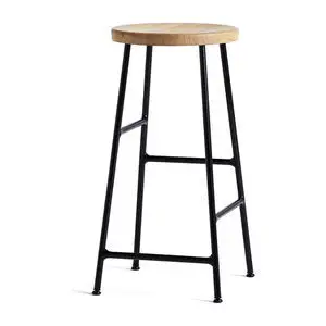 Hay - Cornet Bar Stool Soft black powder coated steel base H65 Standard glider - Soft black