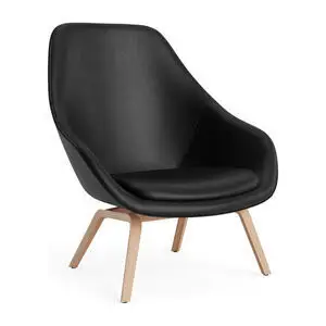 Hay - AAL93 Lakeret egetræsfiner 4-benet stel med velcro Standard glider